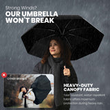 Rain-Mate Compact Travel Umbrella (Black, 2-Pack Bundle)