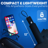 Rain-Mate Compact Travel Umbrella (Black, 2-Pack Bundle)