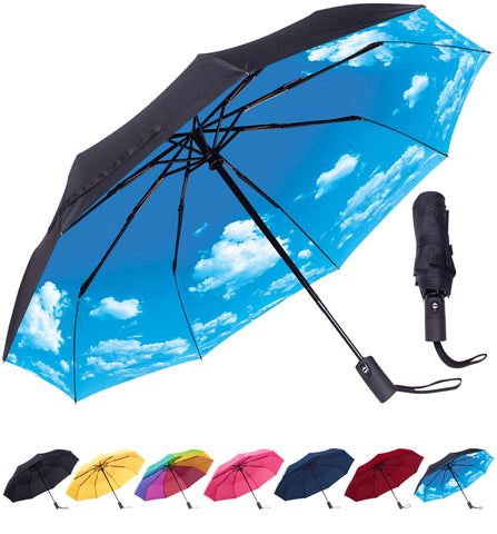 Rain-Mate Compact Travel Umbrella (Blue Sky)
